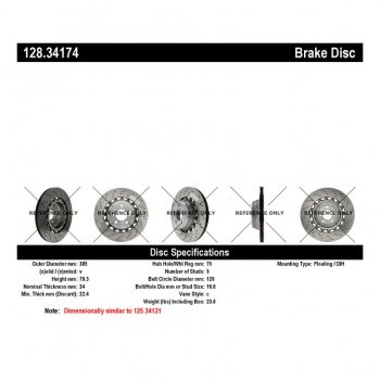 128.34174 Тормозные диски Premium BMW зад левый 