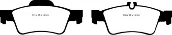 DP31491C EBC Brakes Redstuff Тормозные колодки зад. MERCEDES-BENZ CL-Class, CL, CLS Shooting Brak,E, S, SL Ширина 141мм, Высота 58мм, Толщина 16мм