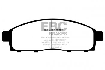 DP61963 EBC Brakes Greenstuff тормозные колодки перед. FIAT Fullback; MITSUBISHI L200 выпуска 2006-2022 года