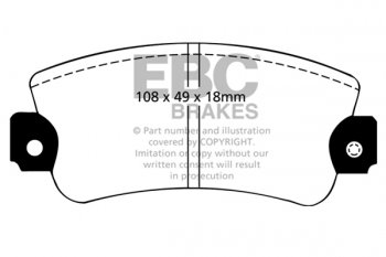 DP485 EBC Brakes Ultimax2 Тормозные колодки перед  AUTOBIANCHI Y10; FIAT 131, Panda, Regata, Ritmo, Strada, Uno; INNOCENTI Mille Clip; LANCIA Y10; SEAT 131, Ibiza, Malaga, Marbella, Panda, Ronda, Terra выпуска 1982-2003 года