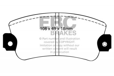 DP485 EBC Brakes Ultimax2 Тормозные колодки перед  AUTOBIANCHI Y10; FIAT 131, Panda, Regata, Ritmo, Strada, Uno; INNOCENTI Mille Clip; LANCIA Y10; SEAT 131, Ibiza, Malaga, Marbella, Panda, Ronda, Terra выпуска 1982-2003 года