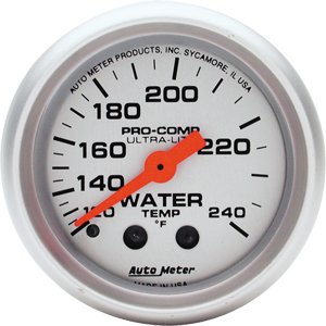 2" датчик температура воды, 120-240`F MECH, ULTRA-LITE AUTO METER #4332 Water Temperature