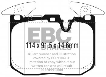 DP32303C EBC Brakes Redstuff Тормозные колодки BMW i8 2014- BMW i8 1.5 Turbo + Electric