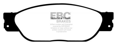 DP41220R EBC Brakes Yellowstuff Тормозные колодки перед FORD Thunderbird; JAGUAR S-Type; LINCOLN LS Ширина 163мм, Высота 57мм, Толщина 17мм