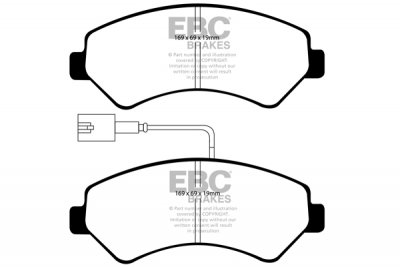 DP1969 EBC Brakes Ultimax2 Тормозные колодки перед  CITROEN Jumper, Relay; FIAT Ducato; PEUGEOT Boxer выпуска 2006-2011 года