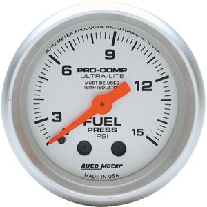 2" датчик давления топлива, 0-15 PSI, MECH, ULTRA-LITE AUTO METER #4311 Fuel Pressure