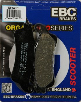 SFA281 EBC BRAKES Organic тормозные колодки  GARELLI Skynet; HONDA FES, FJS, NSS; PEUGEOT SV 1998-2009 года выпуска