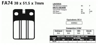 FA074 EBC BRAKES Organic тормозные колодки сняты с производства