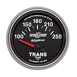 2-1/16" температура трансмиссии, 100- 250`F, SSE AUTO METER #3649 Trans Temperature