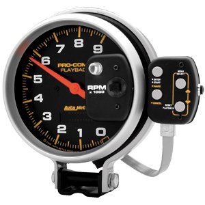 5" тахометр, 9,000 RPM, SINGLE RANGE, PLAYBACK AUTO METER #6861 TachometerPlayback Single Range Tachometer