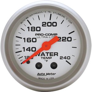 2" датчик температура воды, 120-240`F 12' TUBING, MECH, UL AUTO METER #4333 Water Temperature