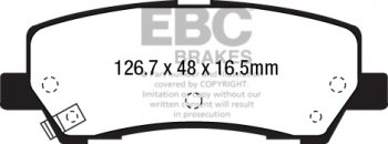 DP33041C EBC Brakes Redstuff Тормозные колодки зад. FORD Mustang (6th Generation) Ширина 126,7мм, Высота 48мм, Толщина 16,5мм