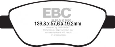 DPX2212 EBC Brakes Ultimax2 Тормозные колодки FIAT 500L выпуска 2012-2023 года