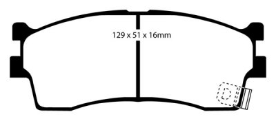 DP21475 EBC Brakes Greenstuff тормозные колодки перед. KIA Mentor, Rio, Shuma выпуска 2001-2009 года