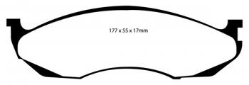 DP61022 EBC Brakes Greenstuff тормозные колодки передние JEEP Cherokee, Grand Cherokee, Wrangler; KIA Carnival, Sedona JEEP Cherokee 2.5 4WD 90 thru 91; JEEP Cherokee 2.5 92 thru 96; JEEP Cherokee 4.0 90 thru 96; JEEP Commanche 4x4 2.5 90 thru 92; JEEP Commanche 4x4 4.0 90 thru 92; JEEP Grand Cherokee 4.0 92 thru 94; JEEP Grand Cherokee 4.0 95 thru 96; JEEP Grand Cherokee 5.2 92 thru 94; JEEP Grand Cherokee 5.2 95 thru 96; JEEP Wrangler 2.5 90 thru 96; JEEP Wrangler 4.0 90 thru 96; JEEP Wrangler 4.2 90 thru 91;