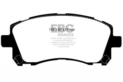 DP1134 EBC Brakes Ultimax Тормозные колодки перед. SUBARU Impreza, Forester, Legacy выпуска 1996-2004 года