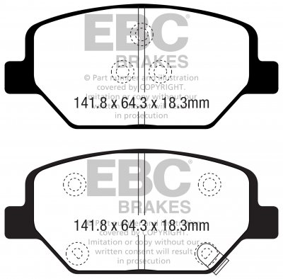 DP22351 EBC Brakes Greenstuff тормозные колодки перед. HOLDEN Commodore; OPEL Insignia; VAUXHALL Insignia выпуска 2017-2020 года