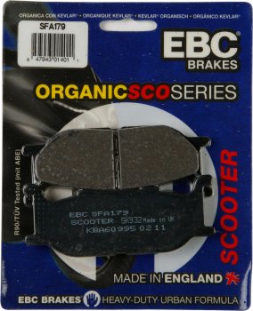 SFA179 EBC BRAKES Organic тормозные колодки  C F MOTO CF; MOTOM Transcity; YAMAHA FZ, SR, SRV, XJ, XP, XV, YP 1991-2012 года выпуска