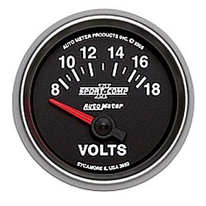 2-1/16" Вольтметр, 8-18V SSE AUTO METER #3692 Voltmeter