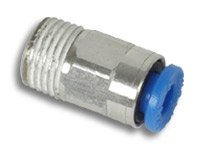 V32_2662 Pneumatic Line Fitting: 3/8" NPT male end; straight design; fits 6mm tubing