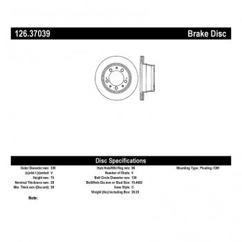 126.37039 Тормозные диски Premium PORSCHE зад правый 