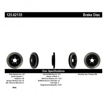 125.62135 Тормозные диски Premium CADILLAC зад 
