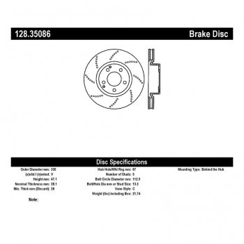 128.35086 Тормозные диски Premium MERCEDES-BENZ перед 