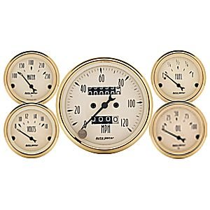 GOLDEN OLDIES 5 PC. KIT BOX W/MECH сподометр AUTO METER #1501 Kit Box Mech Speedo & Elec Oil Press., Water Temp., Volt, and Fuel Level