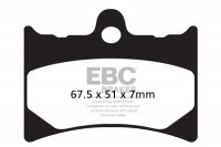 FA126TT EBC BRAKES Organic тормозные колодки  ALFER 125, 250, 300; APRILIA AF1, RS, Tuono; BENELLI Devil, Spring, Tarno; BETA Euro; GILERA 125, GFR, Nordwest, Nord-West; KTM EXC, MX, MX, EXC; MOTO GUZZI 1000
