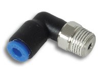 V32_2665 Pneumatic Line Fitting: 3/8" NPT Male Elbow; fits 5/32" tube