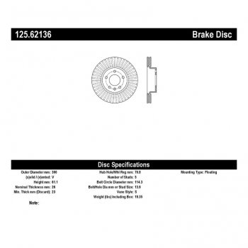 125.62136 Тормозные диски Premium CADILLAC перед 