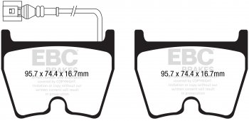 DP41513/3R EBC Brakes Yellowstuff Тормозные колодки перед AUDI RS3 (8V), RSQ3 (8U), TT RS quattro (8S) Ширина 95мм, Высота 75мм, Толщина 14мм