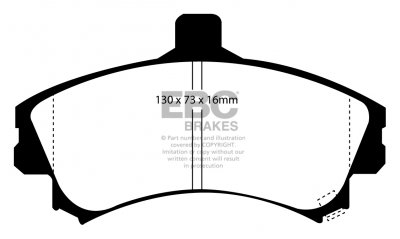 DP21045 EBC Brakes Greenstuff тормозные колодки передние MITSUBISHI Carisma, Colt, Spacestar; PROTON Impian, Jumbuck, Waja; VOLVO S40, V40 для машин выпуска 1995-2012 года