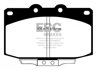 DP5763NDX EBC Brakes колодки тормозные перед MAZDA RX7 Ширина 106мм, Высота 76мм, Толщина 15мм