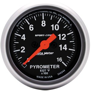 2-1/16" E.G.T. датчик пирометр 0-1600`F, SPORT-COMP AUTO METER #3343 Pyrometer