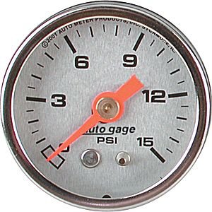 датчик давления, 0-15 PSI SPORT-COMP, SILVER AUTO METER #2178 Fuel Pressure
