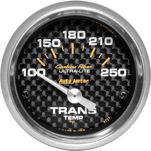 2" температура трансмиссии, 100-250`F SSE, CARBON FIBER AUTO METER #4757 Trans Temperature