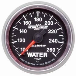 2-1/16" датчик температура воды, 100- 250`F, SSE AUTO METER #3637 3637 Sport Comp II Electric Water Temperature gauge