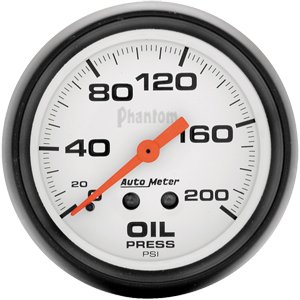 2-5/8" Давление масла, 0-200 PSI, MECH, PHANTOM AUTO METER #5822 Oil Pressure