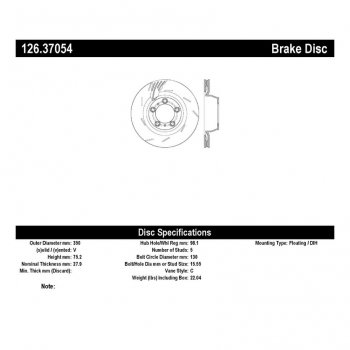 126.37054 Тормозные диски Premium PORSCHE зад левый 