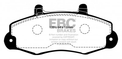 DP918/2 EBC Brakes Ultimax2 колодки перед FORD COMMERCIAL Transit выпуска 1998-2000 года