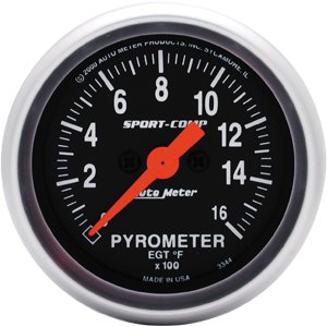 2" E.G.T. KIT, 0-1600`F, FULL SWEEP STREET, ELEC AUTO METER #3344 Pyrometer