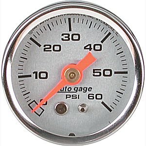 датчик давления, 0-60 PSI SPORT-COMP, SILVER AUTO METER #2179 Fuel Pressure