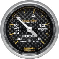 2" BOOST-VAC (давление наддува и разряжения), 30 IN. HG/ 15 PSI, FSE, CF AUTO METER #4776