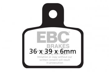 FA351 EBC BRAKES Organic тормозные колодки  APRILIA Mini; BETA Minicross, Minitrial; FACTORY Phantom; GAS-GAS Cross, MX, TXT; HONDA-HM Baja; HUSQVARNA CR, TE; POLINI XP, XP4; SACHS (HERCULES) Dirty; TOMOS MC 1999-2012 года выпуска
