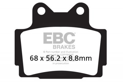 FA104S EBC BRAKES Organic тормозные колодки  YAMAHA FZ, RD, RI-Z, RVZ, RZ, SDR, SRX, TDR, TZR, XJ 1984-2003 года выпуска