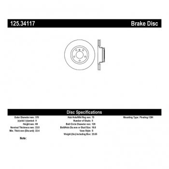 125.34117 Тормозные диски Premium BMW зад 