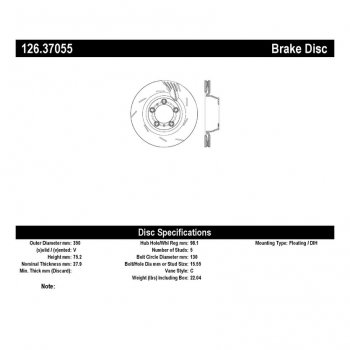126.37055 Тормозные диски Premium PORSCHE зад правый 
