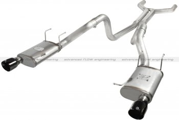 49-43049-B Afe Power Выхлопная система Cat-Back Ford Mustang 11-14 V8-5.0L (насадки черные-двойныеs) 