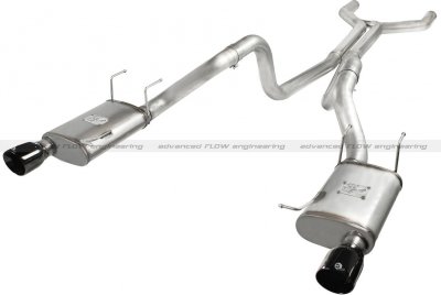 49-43049-B Afe Power Выхлопная система Cat-Back Ford Mustang 11-14 V8-5.0L (насадки черные-двойныеs) 